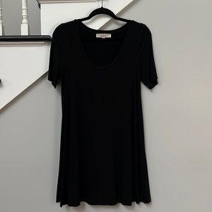 LOFT XS Black T-Shirt Dress